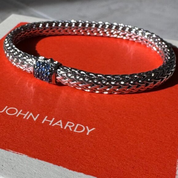 John Hardy Women's Classic Chain  6.5mm Icon Bracelet Sapphire Blue Gemstones - Picture 10 of 15